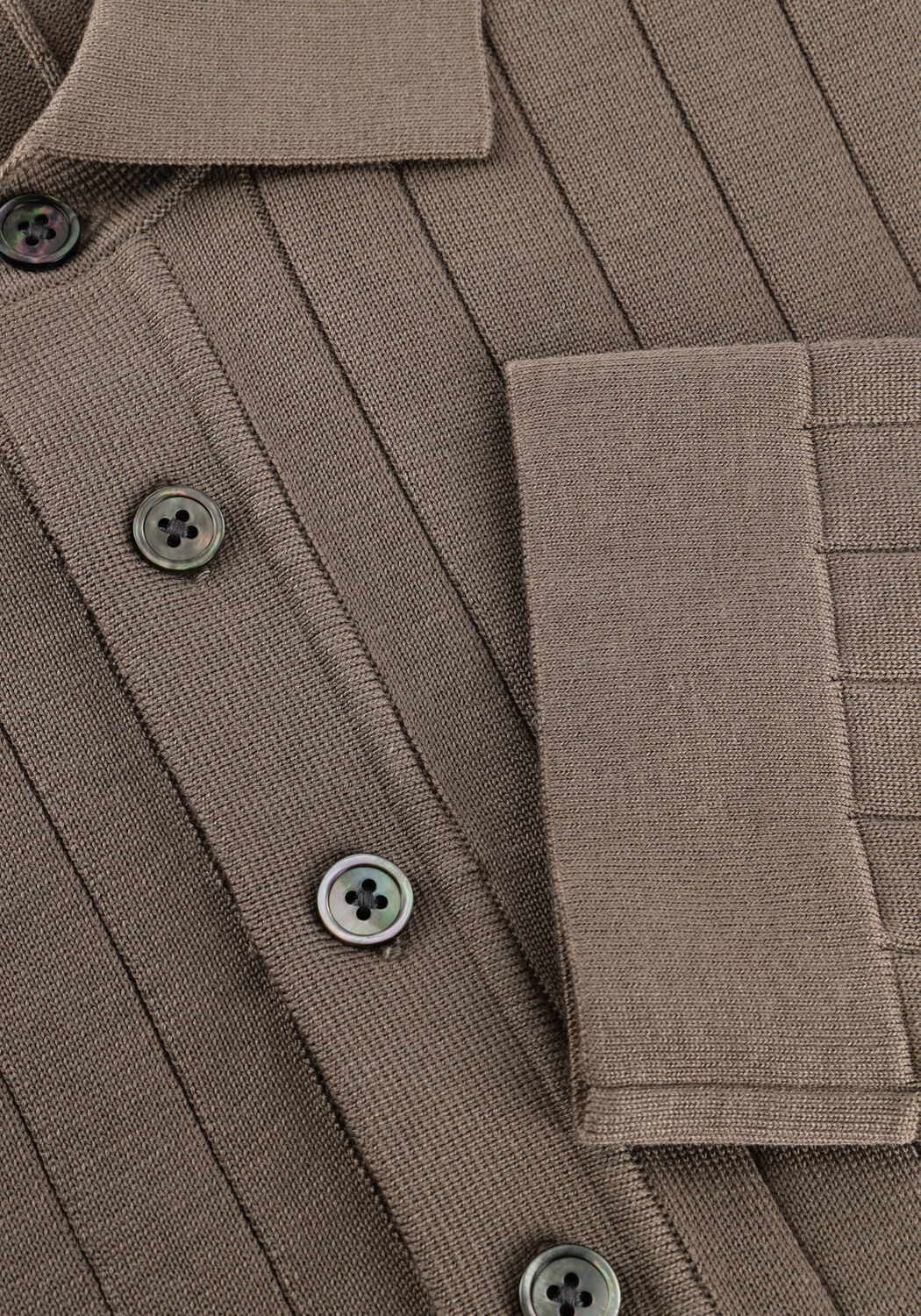 Taupe PROFUOMO Pullover POLO LS BEIGE AERO EASE RIB - large