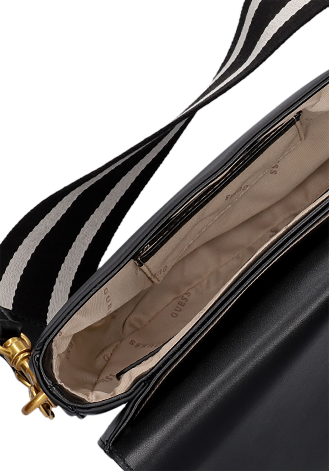 Schwarze GUESS Umh&auml;ngetasche DANNA SADDLE BAG - large