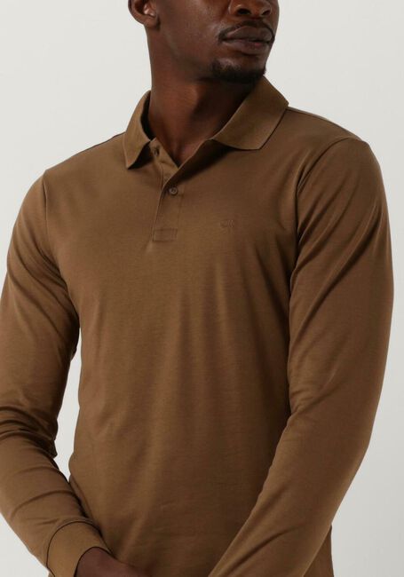 Braune CALVIN KLEIN Polo-Shirt SMOOTH COTTON SLIM LS POLO - large
