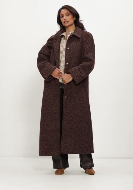 Braune OBJECT M&auml;ntel OBJCELINA MIDI COAT - large
