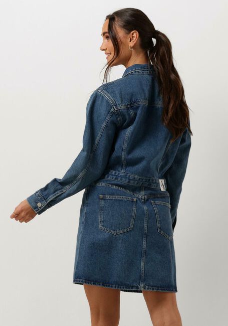 Blaue CALVIN KLEIN Minikleid DARTED DENIM SHIRT DRESS - large