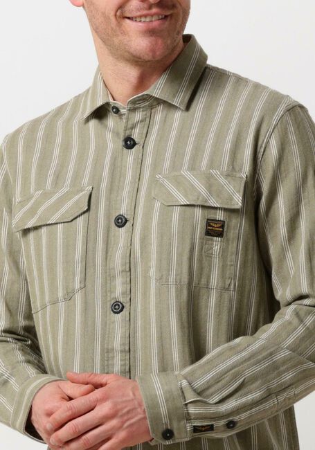Grüne PME LEGEND Casual-Oberhemd LONG SLEEVE SHIRT YARN DYED STRIPE - large