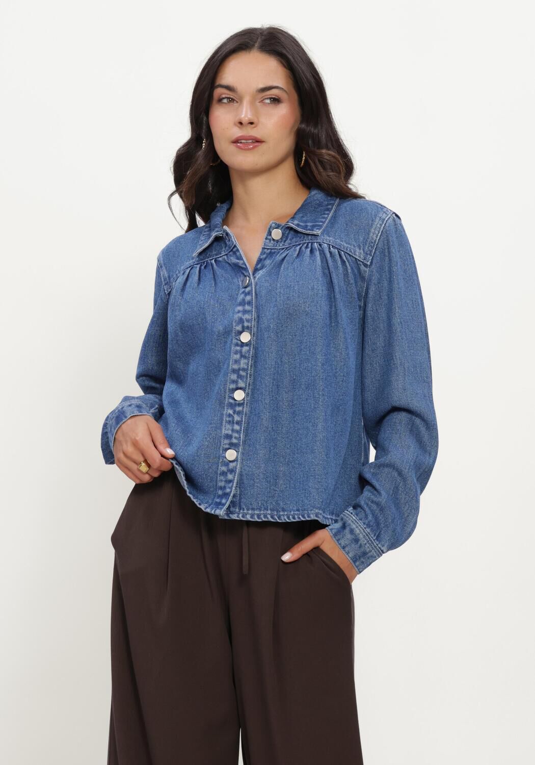 Blaue MSCH COPENHAGEN Blusen MSCHAGO RUE SHIRT - large