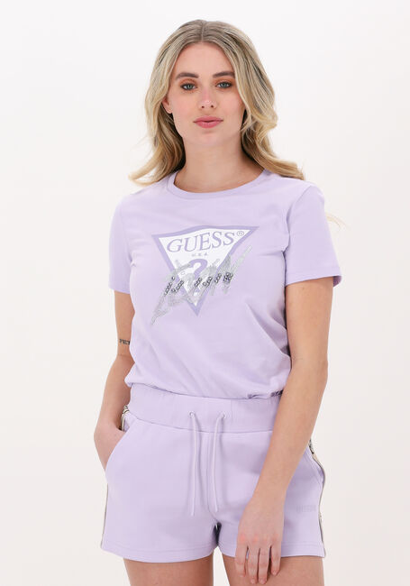 Lila GUESS T-shirt SS CN ICON TEE - large