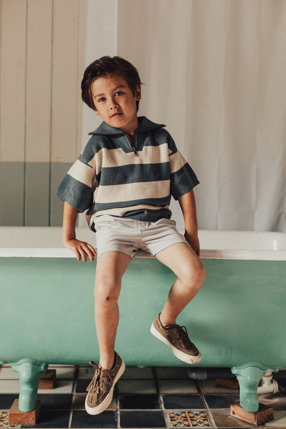 Creme BAJE STUDIO Polo-Shirt FAO - large