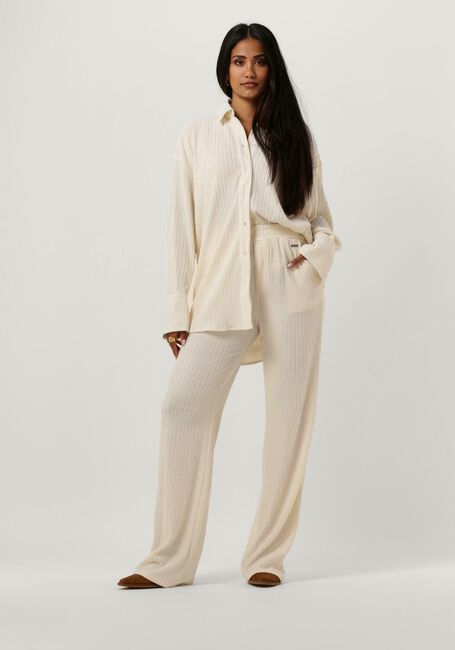 Ecru COLOURFUL REBEL Weite Hose MELODY STRUCTURE STRAIGHT PANTS - large