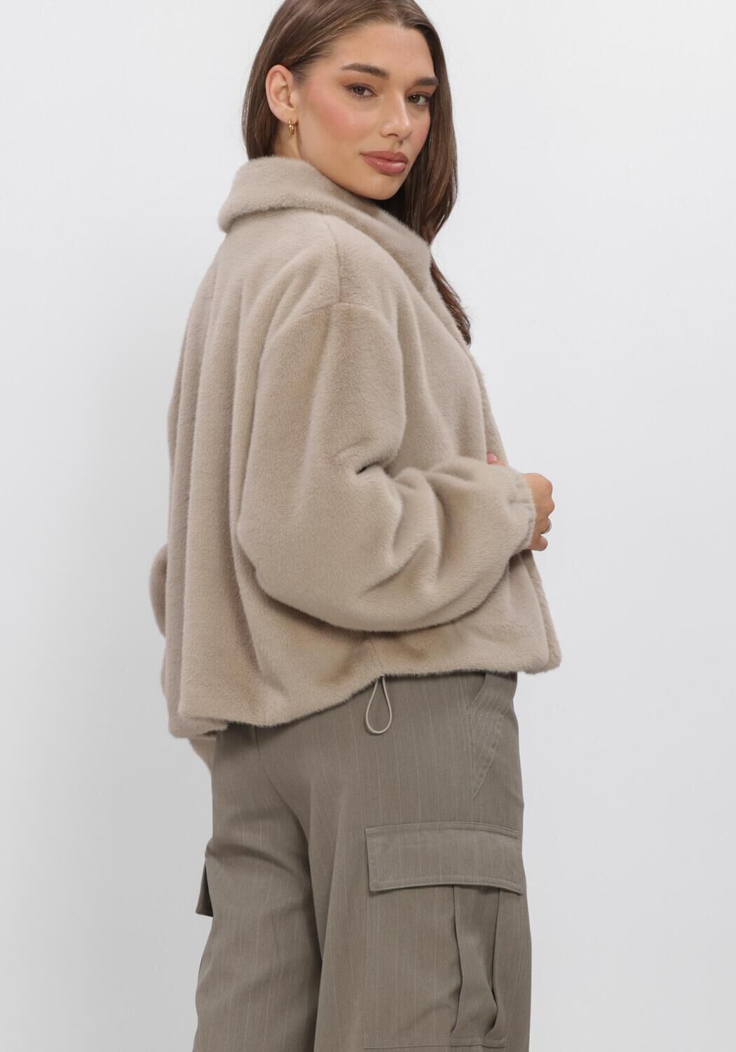 Beige WITHBLACK Fake-Fur-Jack WBLNOHR FAUX FUR JACKET - large