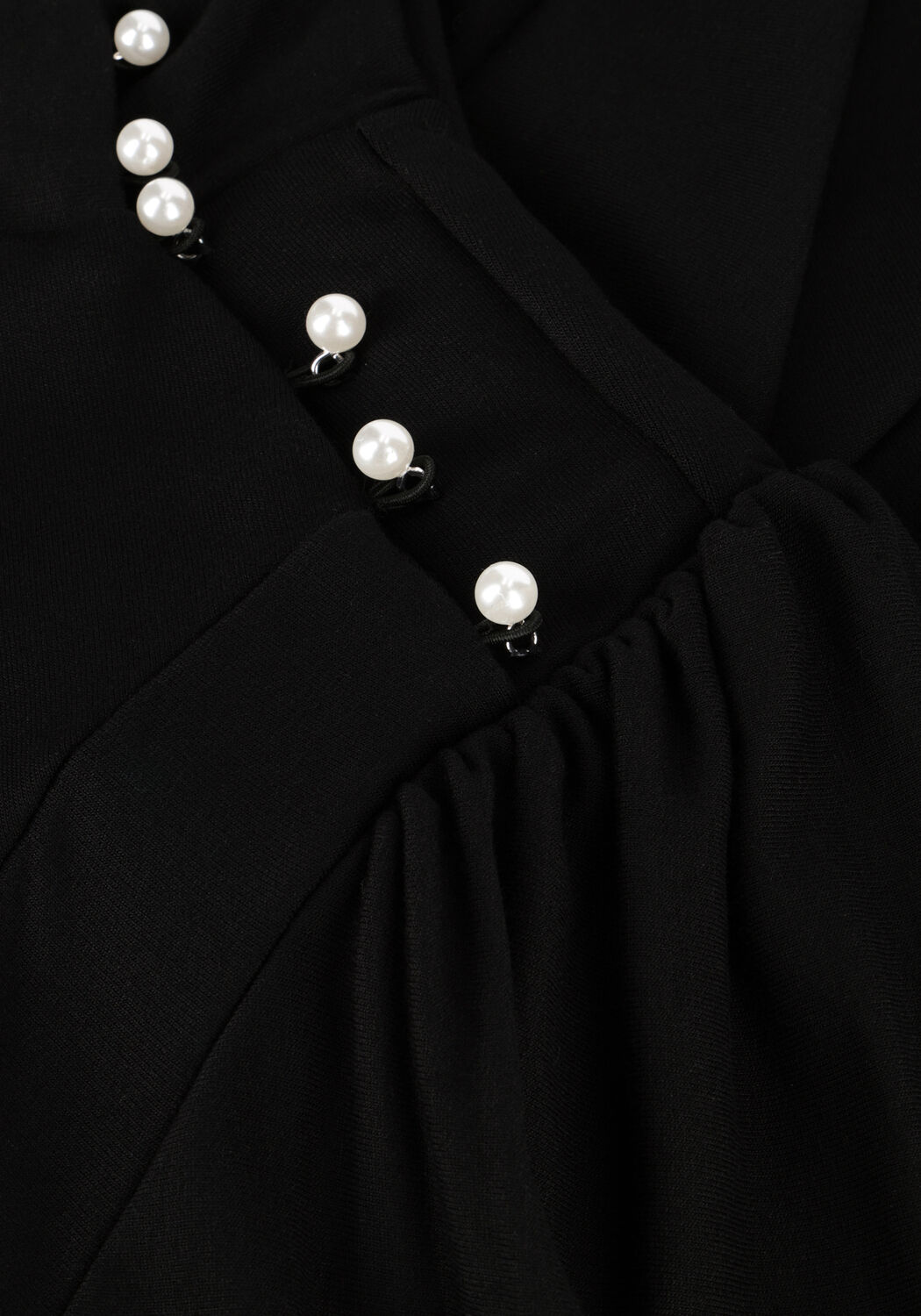 Schwarze GESTUZ Midikleid RIFAGZ BUTTON PUFF DRESS - large