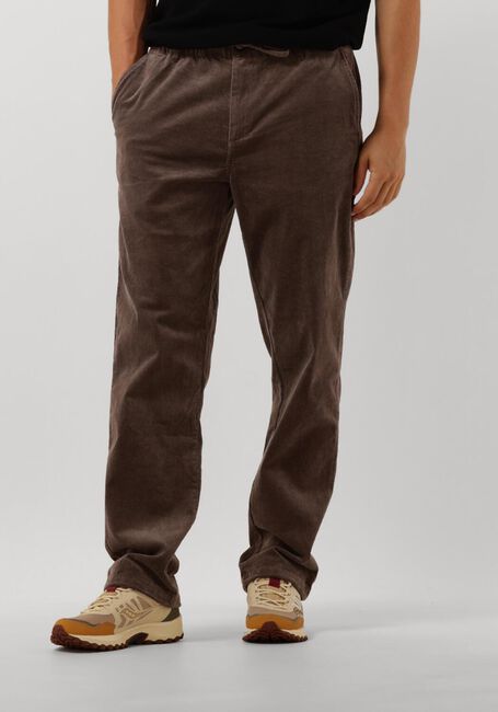 Braune ANERKJENDT Chino AKJAN ELASTIC CORD PANTS - large