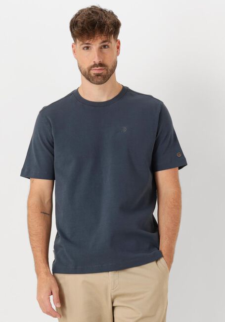Dunkelblau CAST IRON T-shirt CREWNECK REGULAR FIT INTERLOCK ESSENTIAL - large