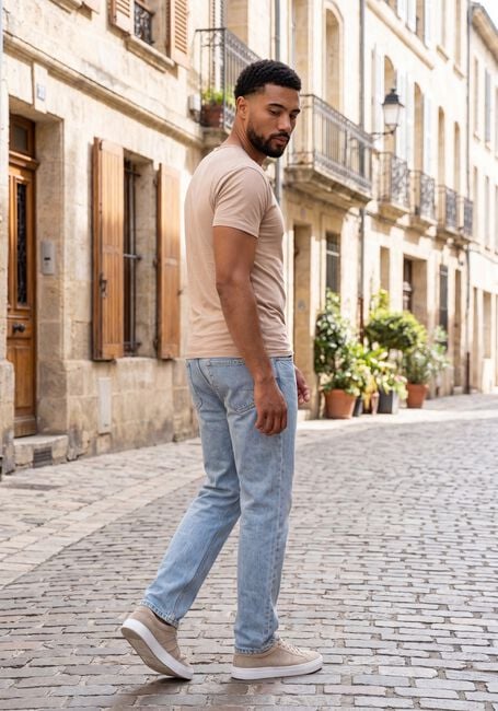 Beige Alan Red T-shirt 5601 NOV - large