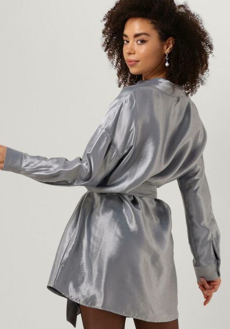 Silberne SELECTED FEMME Minikleid SLFSILVIA-TONIA LS SHIRT DRESS - large