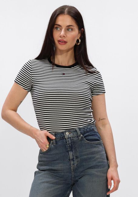 Mehrfarbige/Bunte TOMMY JEANS T-shirt TJW SLIM ESSENTIAL RIB SS EXT - large