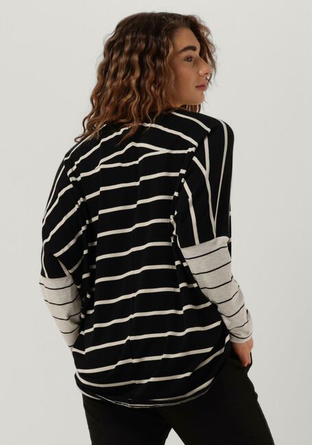 Schwarze 10DAYS Tops & T-shirts LONGSLEEVE TEE MIX STRIPES - large