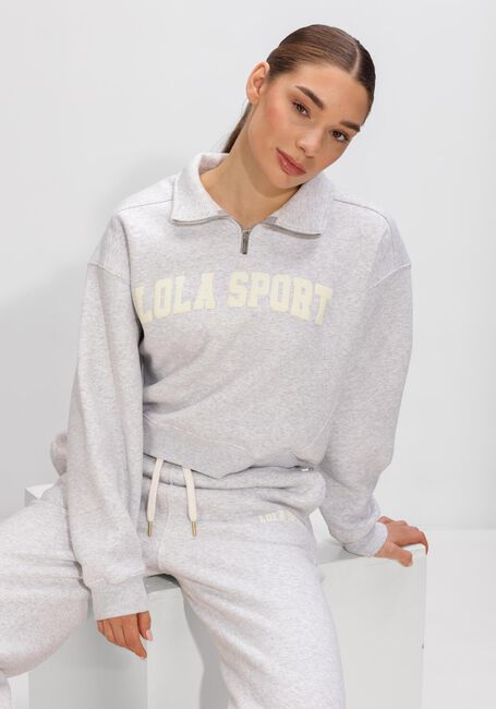 Hellgrau THE LOLA CLUB Pullover JAYLA HALF ZIP SWEATER - large