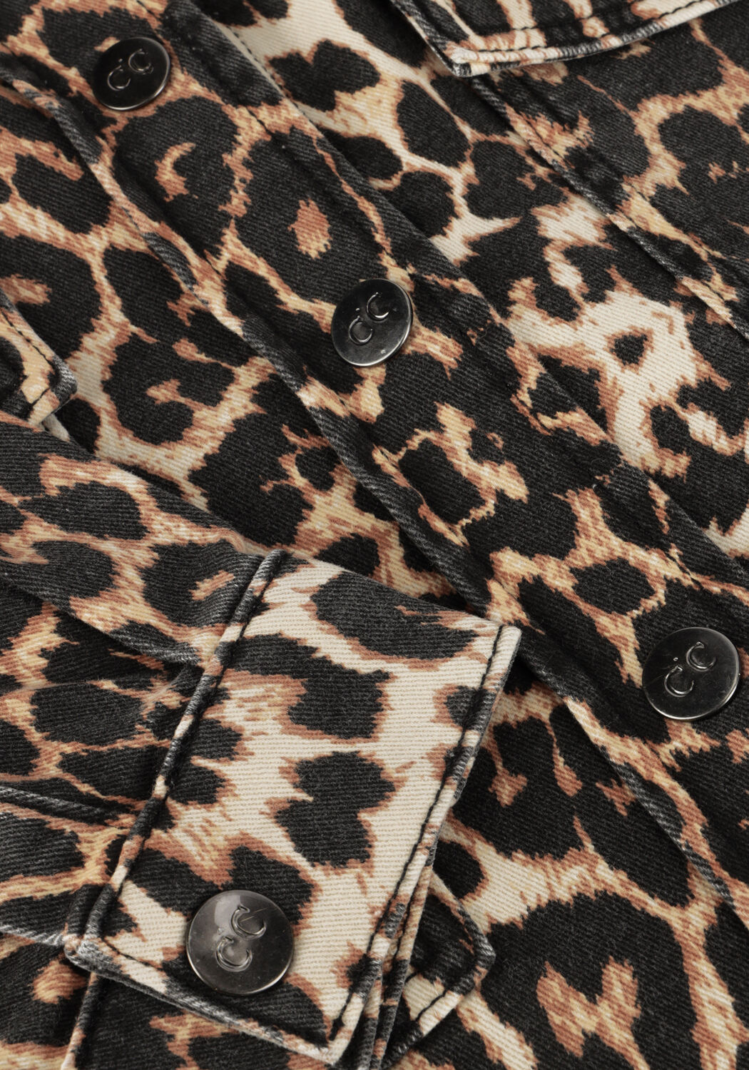 Braune CO'COUTURE Blusen LEOCC DENIM CROP SHIRT - large