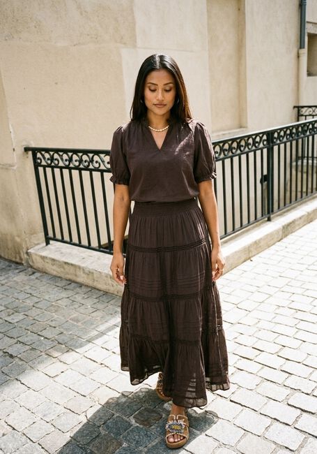 Braune NEO NOIR Midirock FELICIA S VOILE SKIRT - large