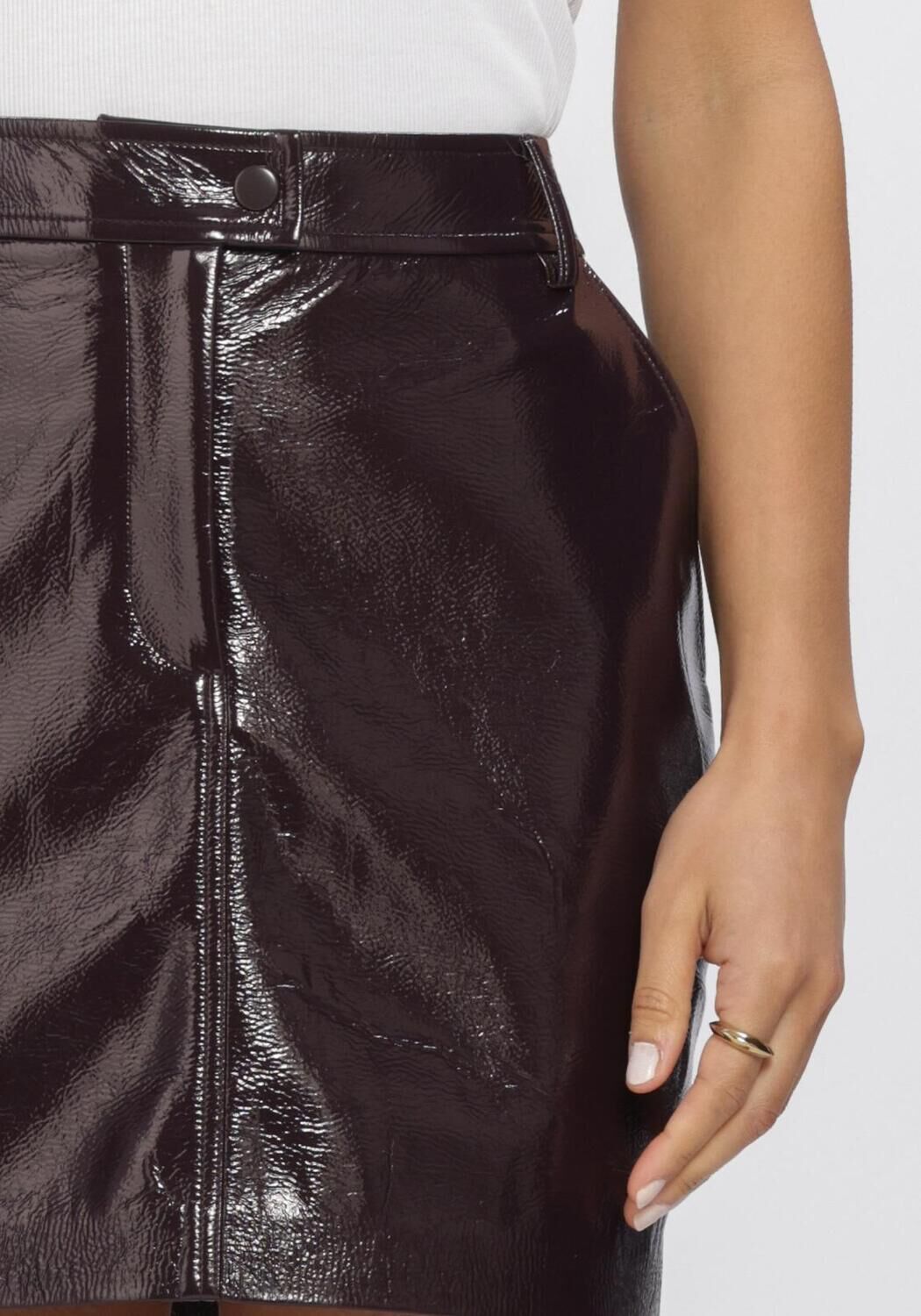 Bordeaux DANTE6 Minirock EVON FAUX CRACKLE LEATHER MINI SKIRT - large