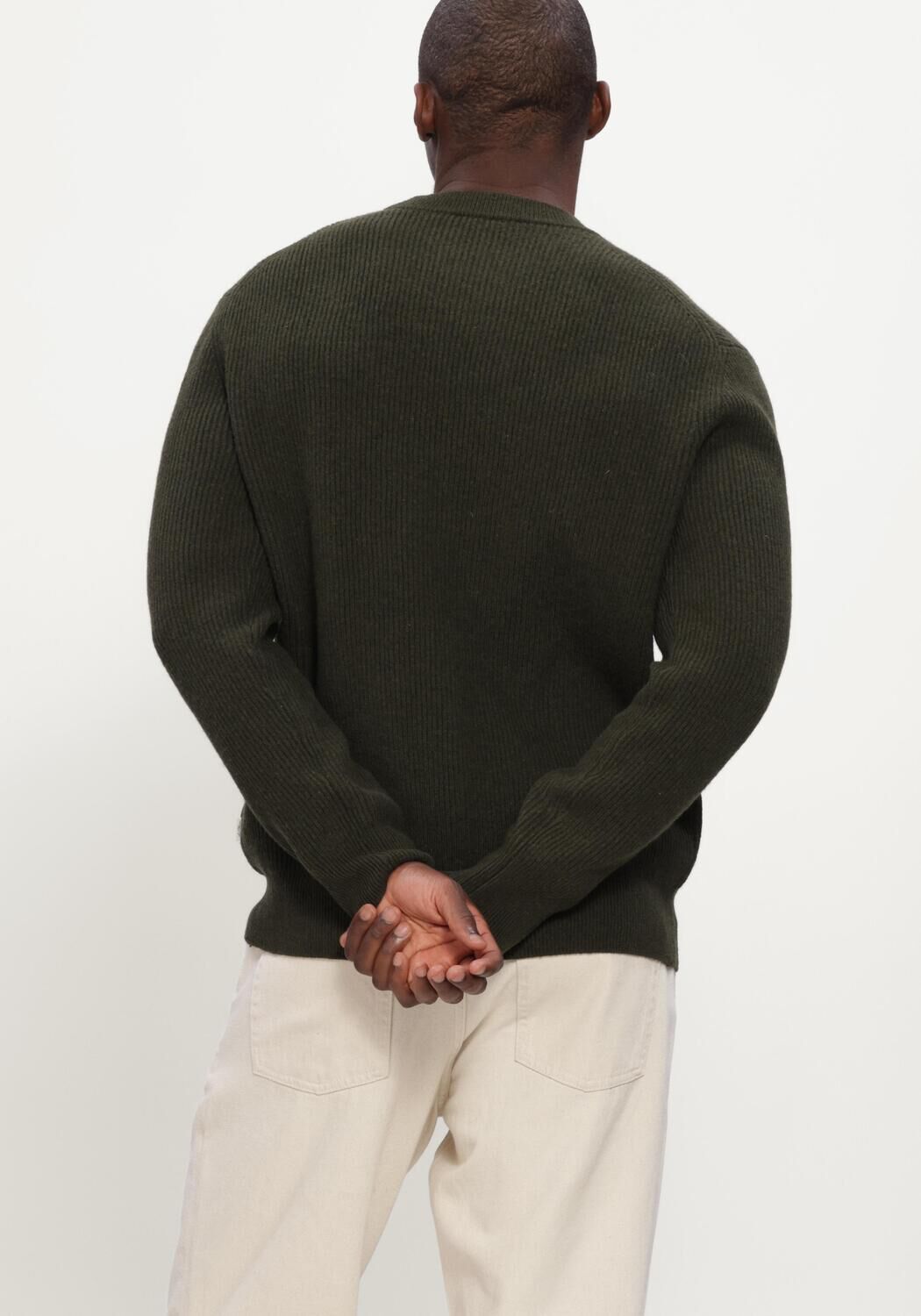 Gr&uuml;ne LES DEUX Pullover WOOL RIB ROUNDNECK KNIT - large