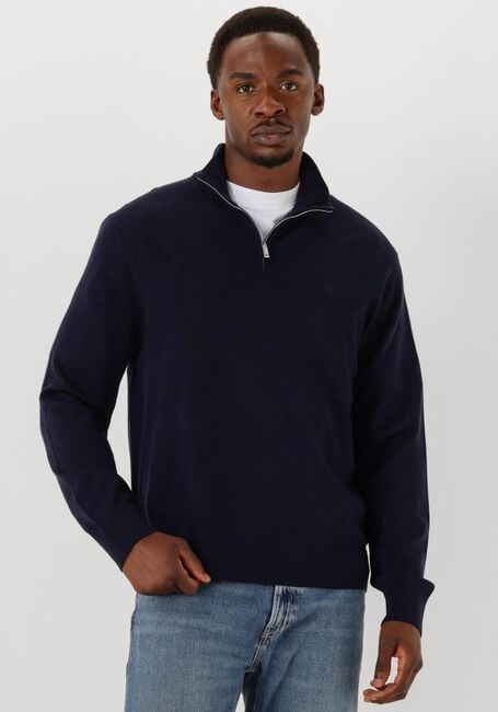 Dunkelblau CALVIN KLEIN Pullover LS 100% MERINO QZ 14GG - large