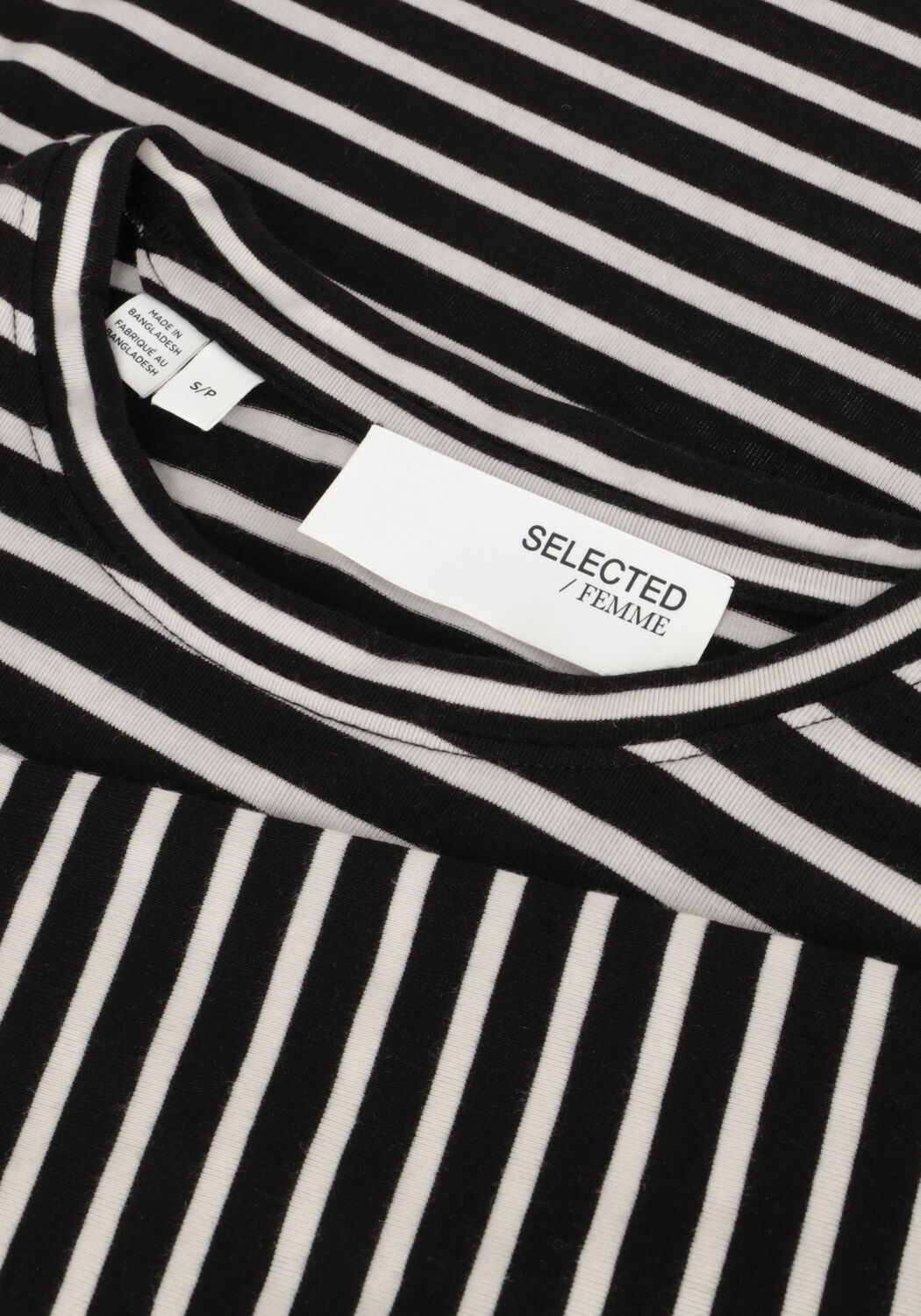 Schwarze SELECTED WOMEN Tops & T-shirts SLFMANJA LS O-NECK STRIPE - large