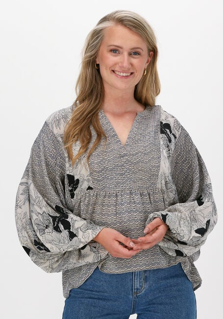Blaue SISSEL EDELBO Blusen BIBI BALLOON SILK TOP - large