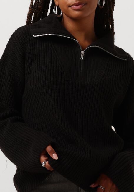 Schwarze SELECTED FEMME Rollkragenpullover SLFBLOOMIE LS KNIT HALF ZIP - large