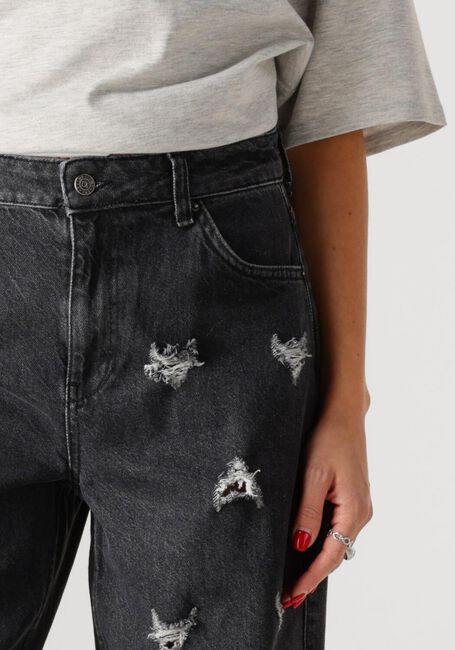 Graue ALIX THE LABEL Straight leg jeans LADIES WOVEN DESTROYED DENIM PANTS - large