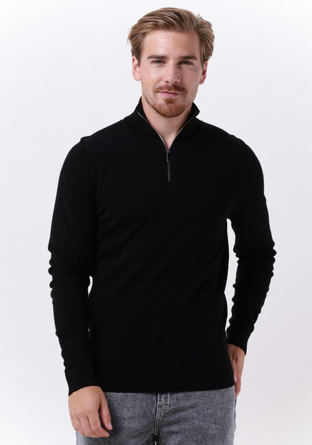 Schwarze CALVIN KLEIN Pullover SUPERIOR WOOL QUARTER ZIP - large