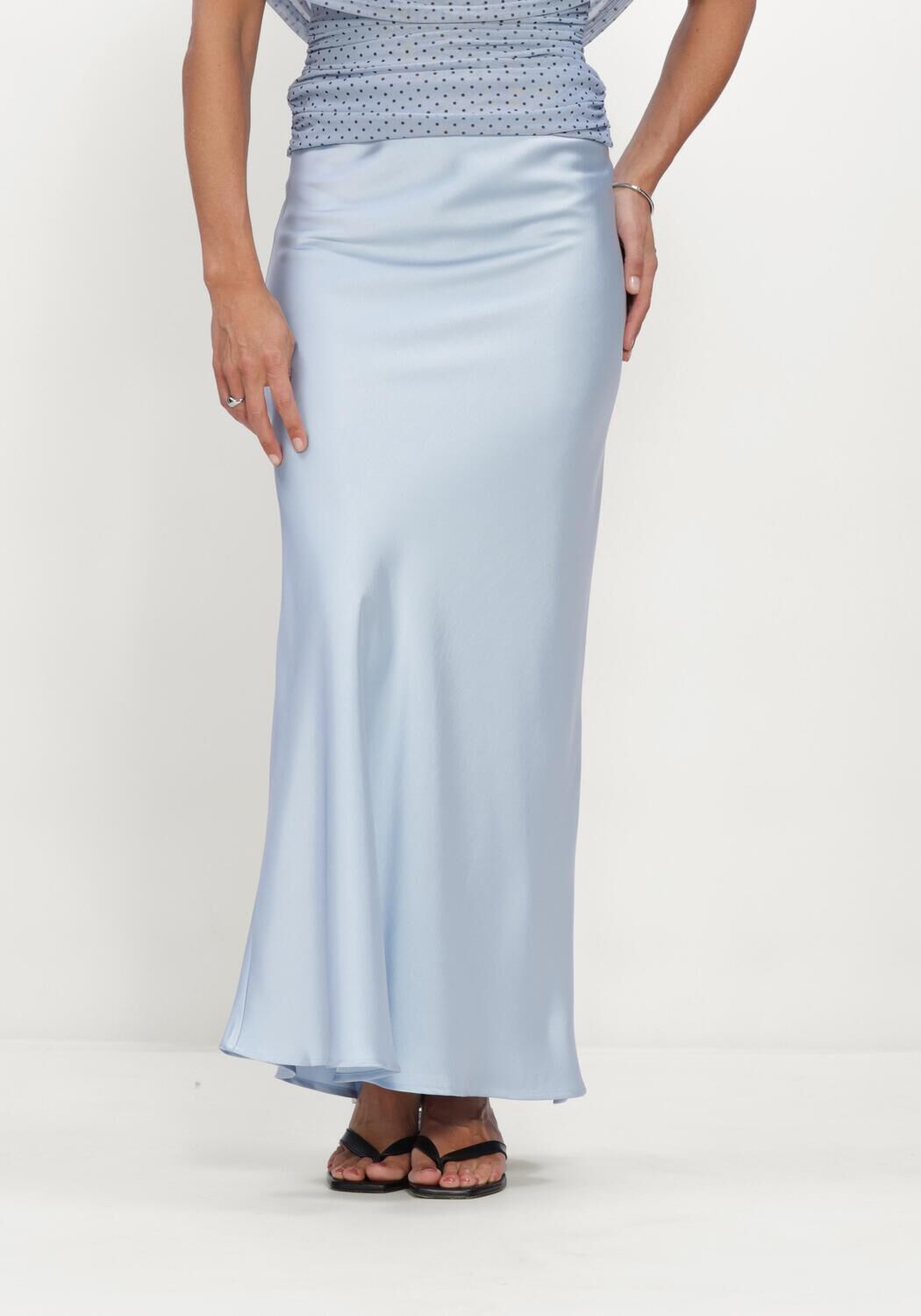 Hellblau NEO NOIR Maxirock VICKY HEAVY SATEEN SKIRT - large