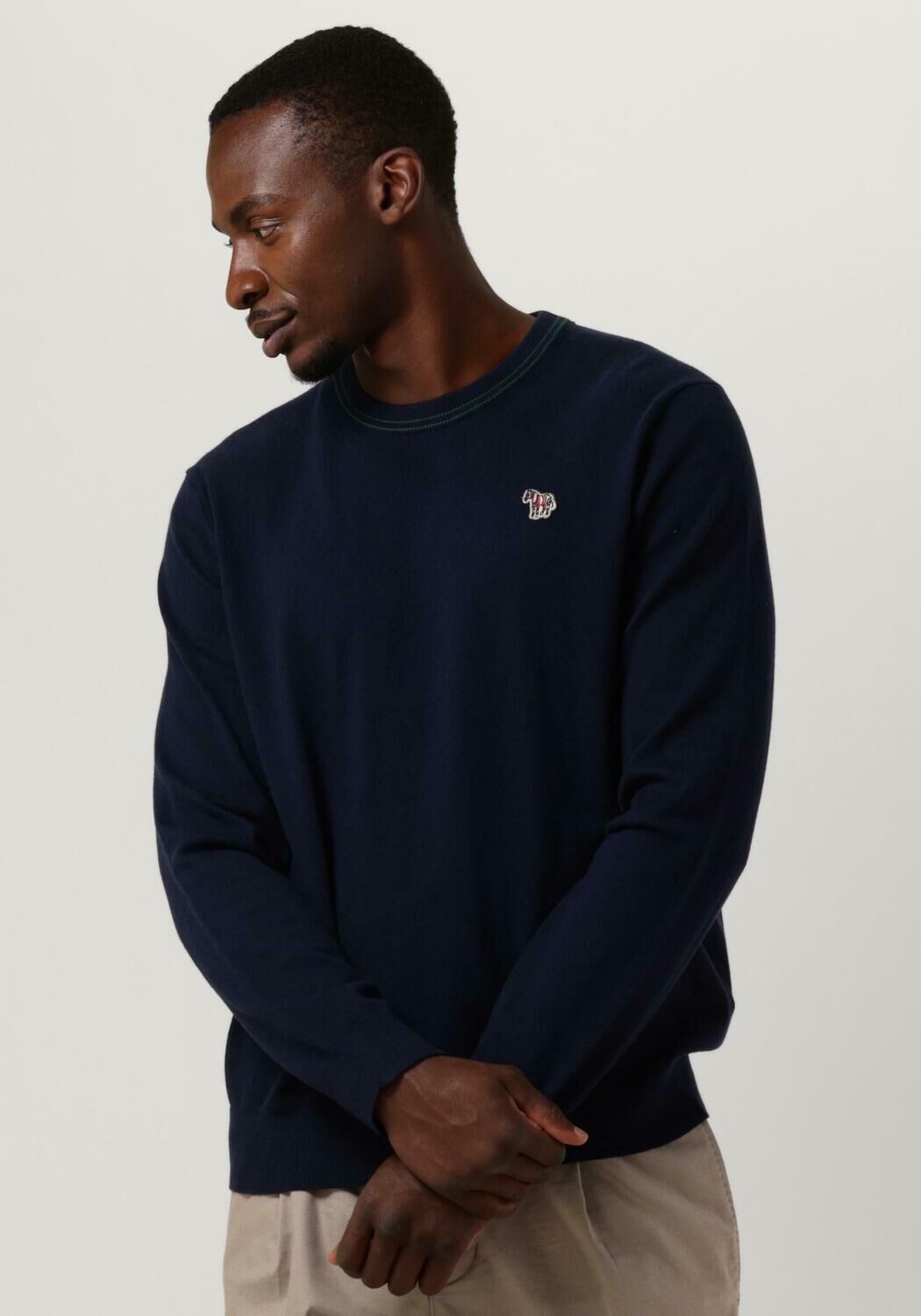 Dunkelblau PS PAUL SMITH Pullover MENS SWEATER CREW NECK ZEB BAD