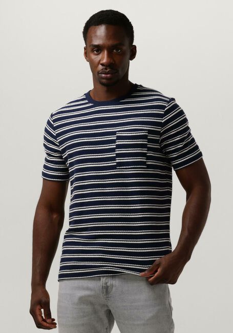 Dunkelblau SCOTCH & SODA T-shirt STRUCTURED STRIPE POCKET T-SHIRT - large