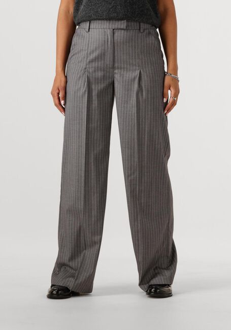 Graue ANOTHER LABEL Hose MOORE PLEATED PIN STRIPE PANTS - large