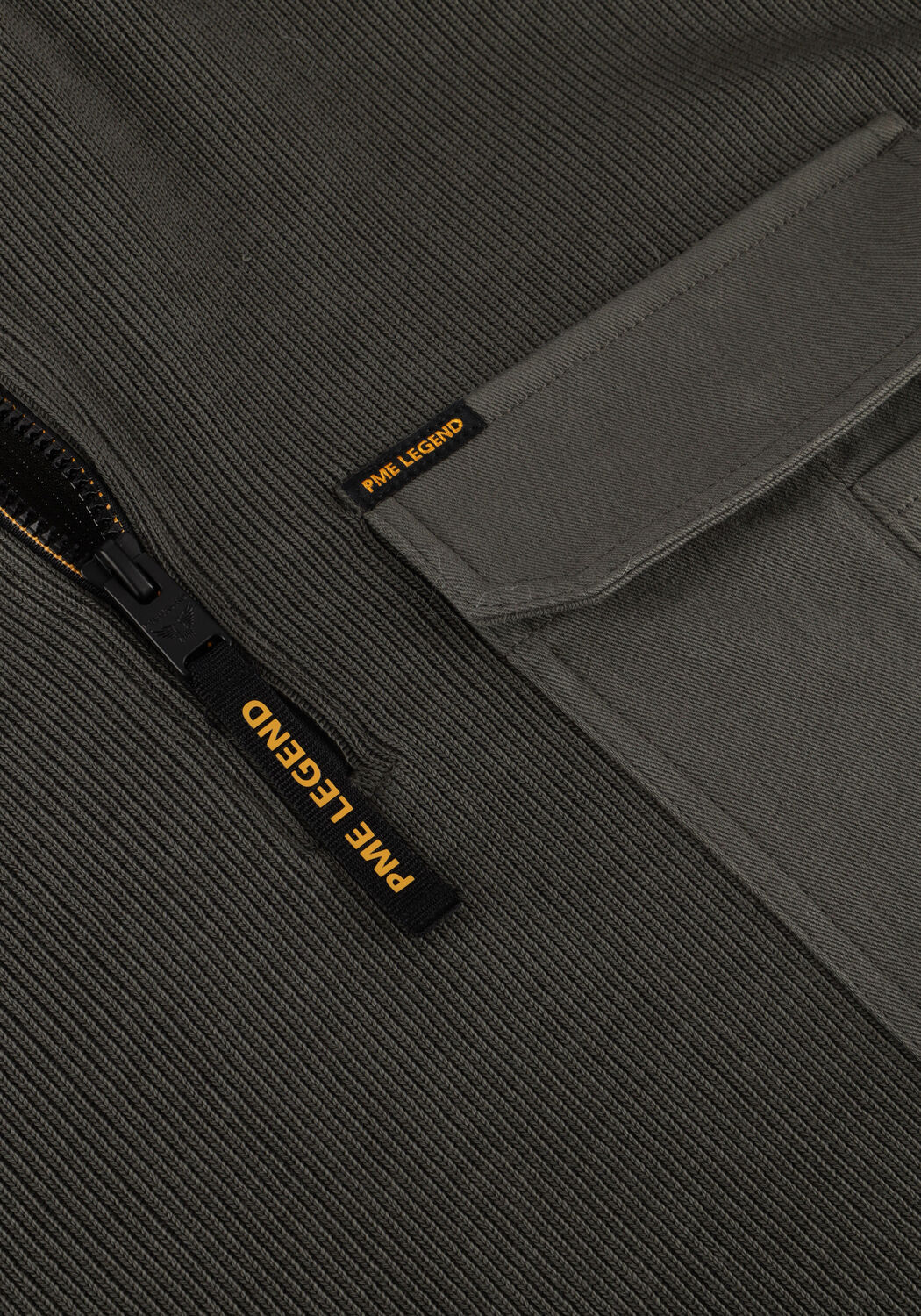 Dunkelgr&uuml;n PME LEGEND Pullover FLAT KNIT LOOK JERSEY - large