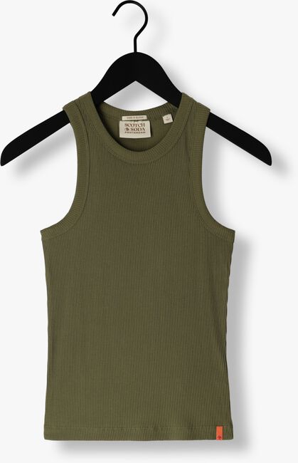 Olive SCOTCH & SODA Top COTTON IN-CONVERSION RACER TANK - large