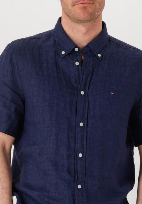 Dunkelblau TOMMY HILFIGER Casual-Oberhemd PIGMENT DYED LINEN RF SHIRT S/S - large