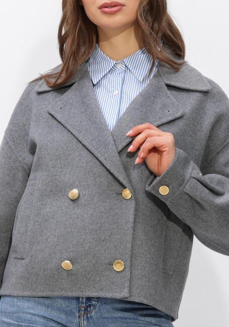 Graue TOMMY HILFIGER Jack DF WOOL GOLD BUTTON PEACOAT - large