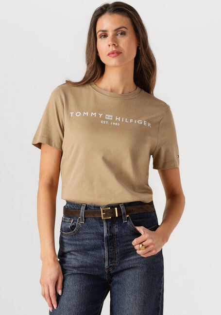 Sand TOMMY HILFIGER T-shirt REG CORP LOGO C-NK SS - large