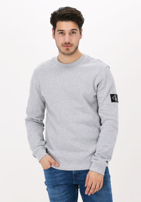 Graue CALVIN KLEIN Sweatshirt BADGE WAFFLE LS TEE - large