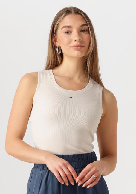 Ecru TOMMY JEANS Top TJW ESSENTIAL RIB TANK EXT - large