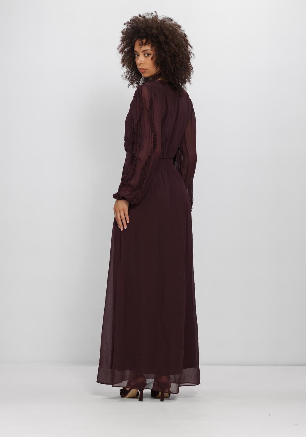 Bordeaux DANTE6 Maxikleid LASORINN RUFFLE DETAIL MAXI DRESS - large