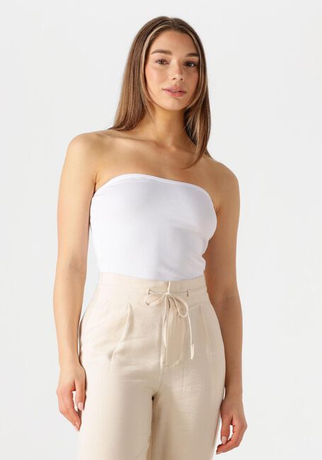 Weiße CALVIN KLEIN Top WOVEN LABEL RIB SLEEVELESS TOP - large
