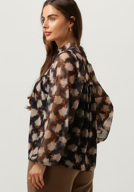 Mehrfarbige/Bunte SUMMUM Blusen JERSEY SMOCKED TOP BLURRED STAR PRINT - large