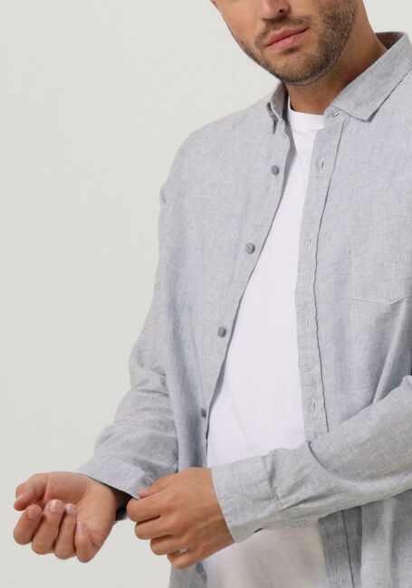 Blaue DSTREZZED Casual-Oberhemd SHIRT LINEN MELANGE - large