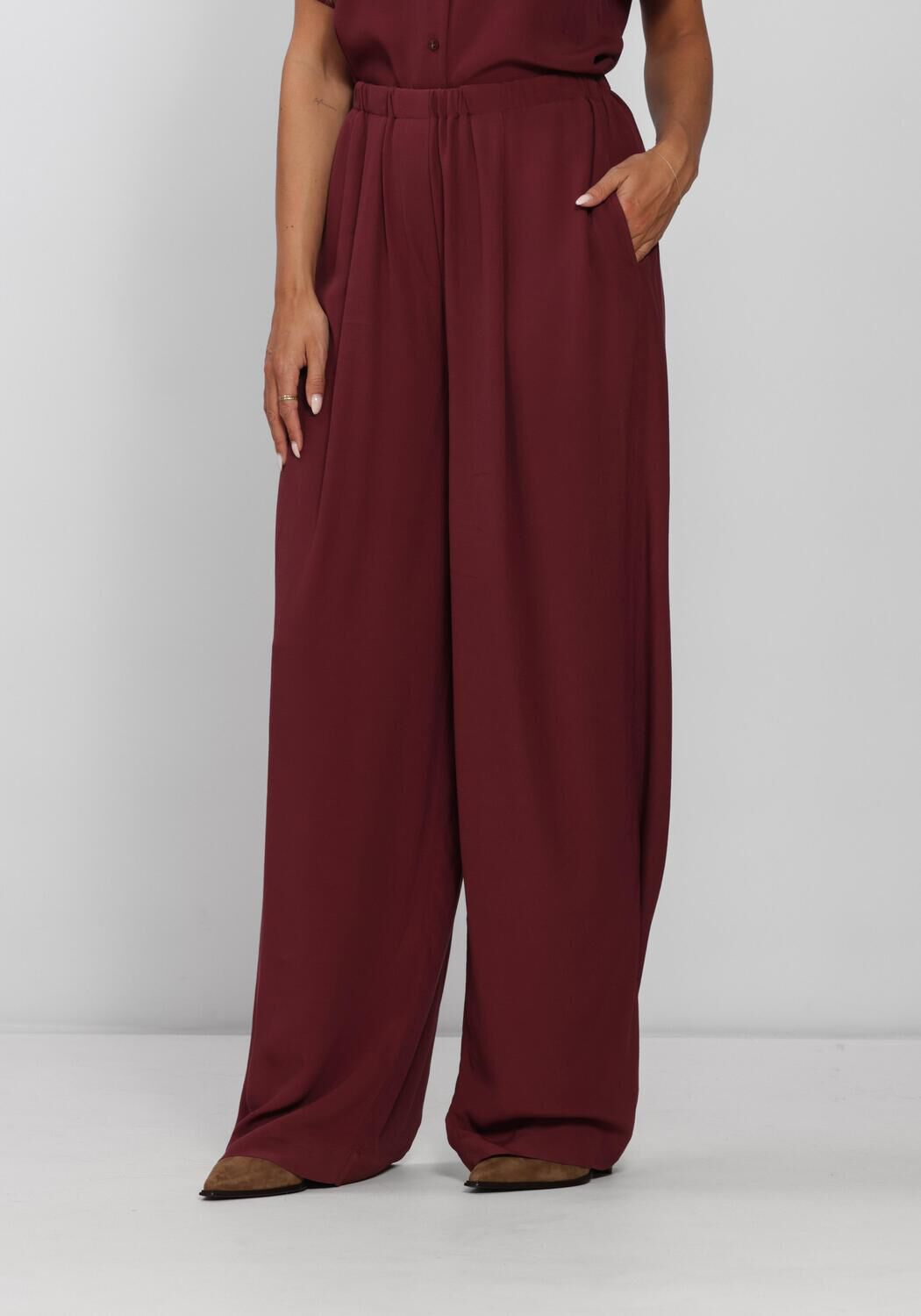 Bordeaux BY-BAR Weite Hose BENJI VISCOSE PANTS - large