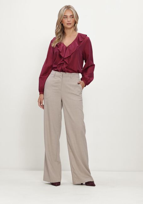 Beige MSCH COPENHAGEN Weite Hose MSCHMARCELI HW PANTS LONG - large