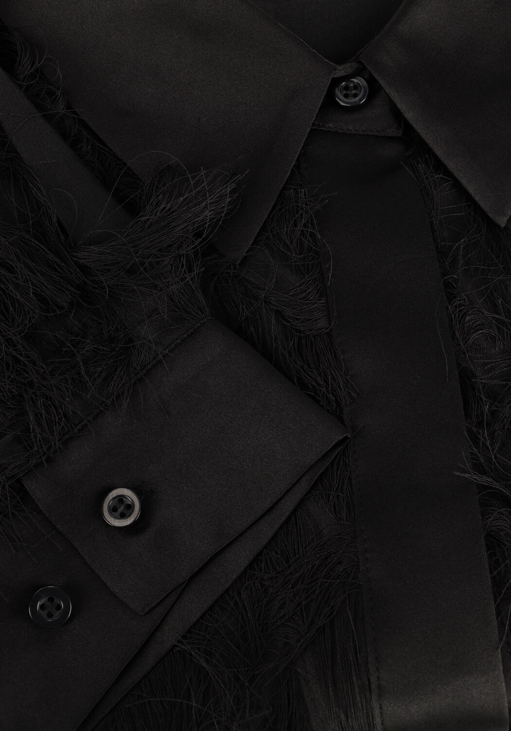 Schwarze SELECTED WOMEN Blusen SLFMYLINE LS FLUFFY CROPPED SHIRT - large