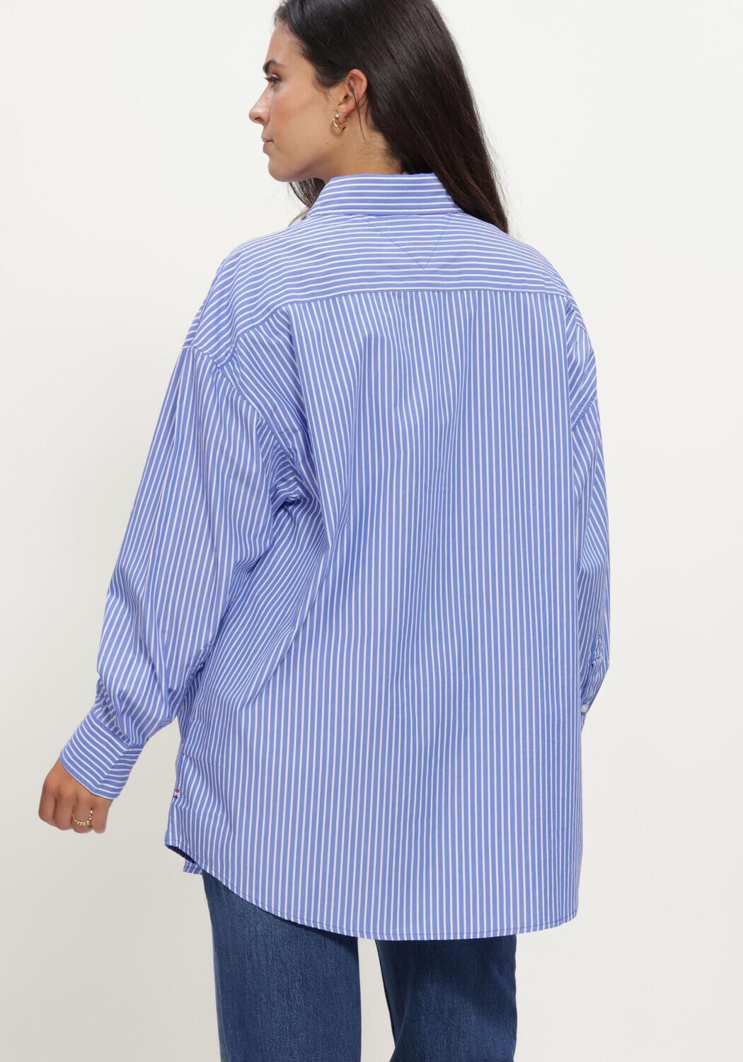 Blaue TOMMY JEANS Blusen TJW OVS ESSENTIAL SHIRT EXT - large