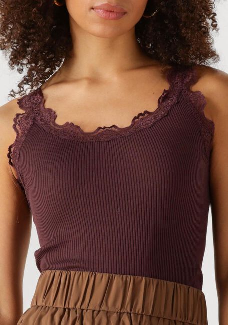 Bordeaux ROSEMUNDE Top BABETTE SILK TOP W/ LACE - large