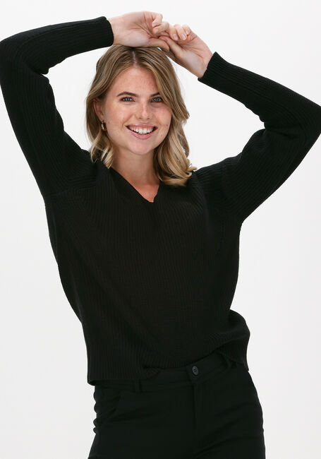 Schwarze SELECTED FEMME Pullover EMMY LS KNIT V-NECK B - large